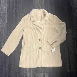 We The Free/Free People Everly Cord Tan Pale Khaki Blazer Size Medium- NWT